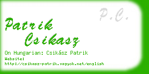 patrik csikasz business card